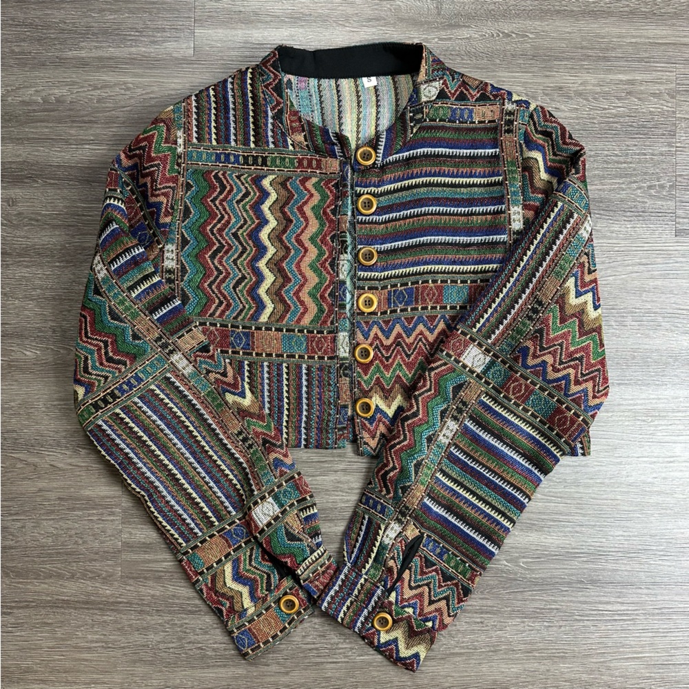 Final Sale: Colorful Geometric Patterned Jacket - Picture 2 of 7